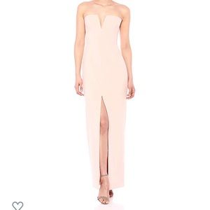 BCBG MAXAZRIA Notched V Strapless Gown